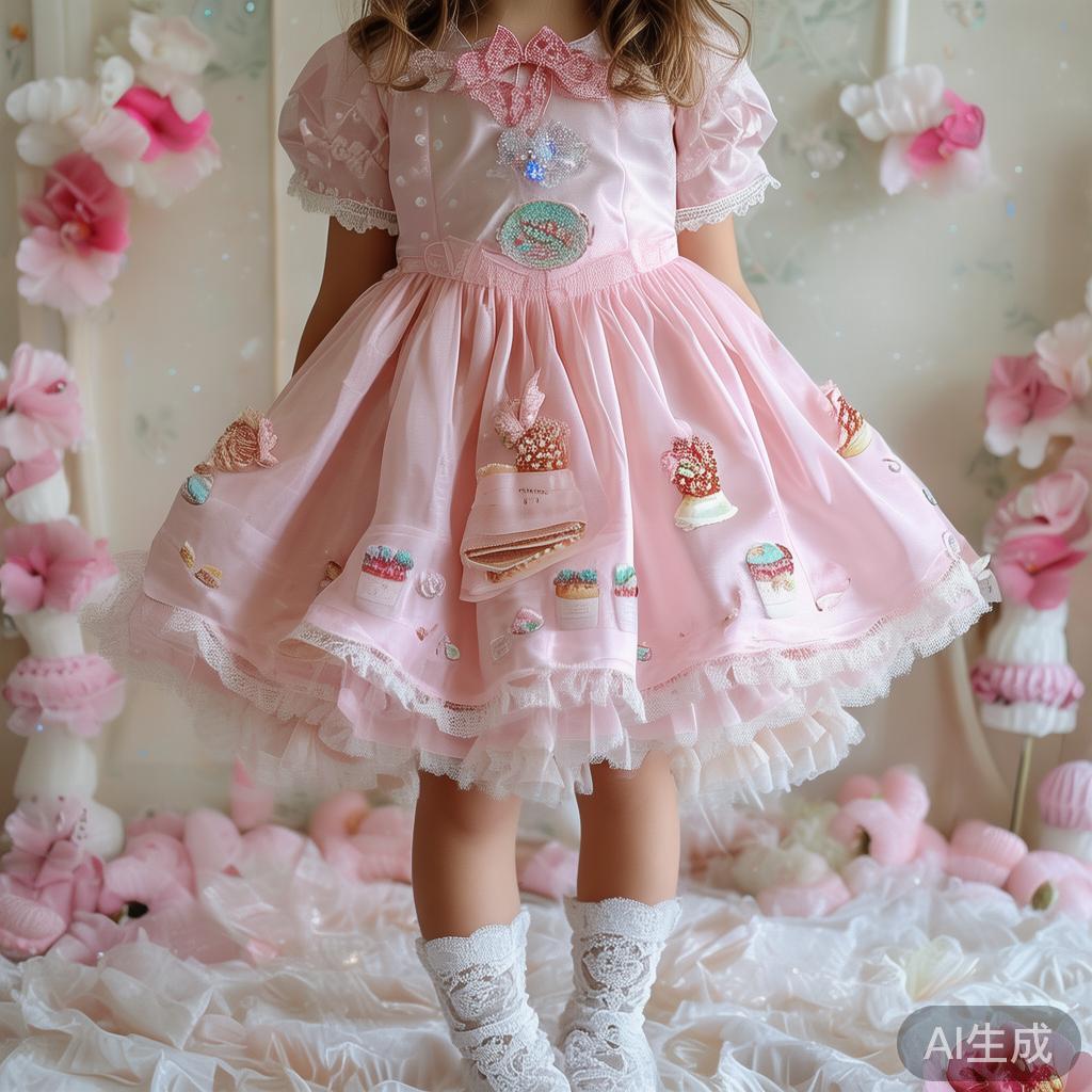 细节装饰：蕾丝边、蝴蝶结、荷叶边、亮片饰品是打造少